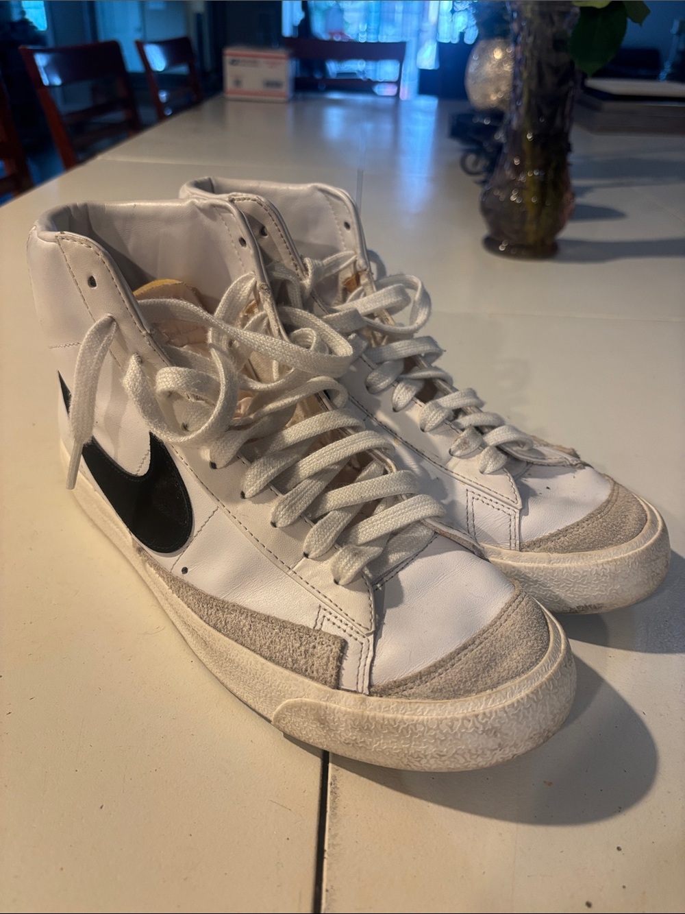 Nike White Black High-Top Sneakers
